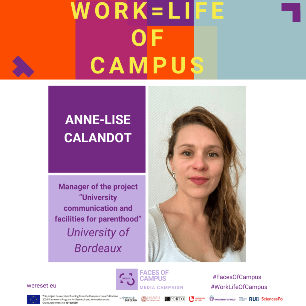 Interview of Anne-Lise Calandot - Manager of the project “University communication and facilities for parenthood”